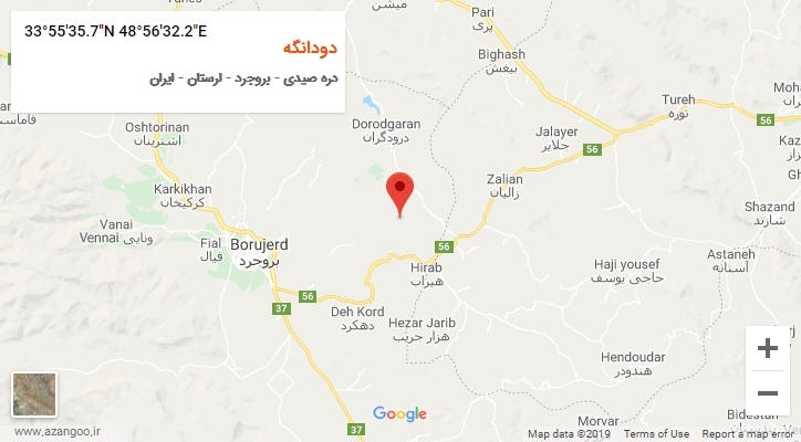 روستای دودانگه بر روی نقشه
