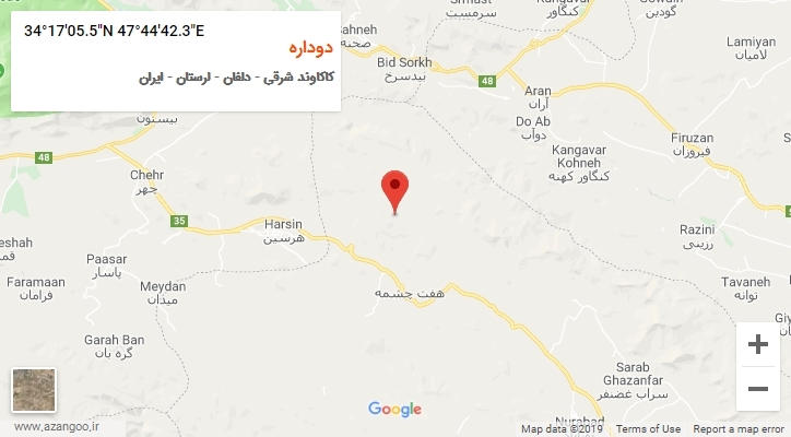 روستای دوداره بر روی نقشه
