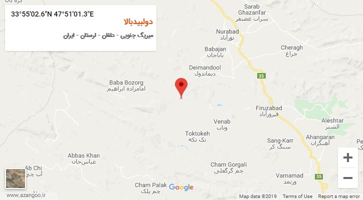 روستای دولبیدبالا بر روی نقشه