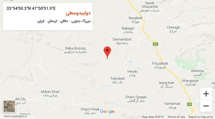 روستای دولبیدوسطی بر روی نقشه