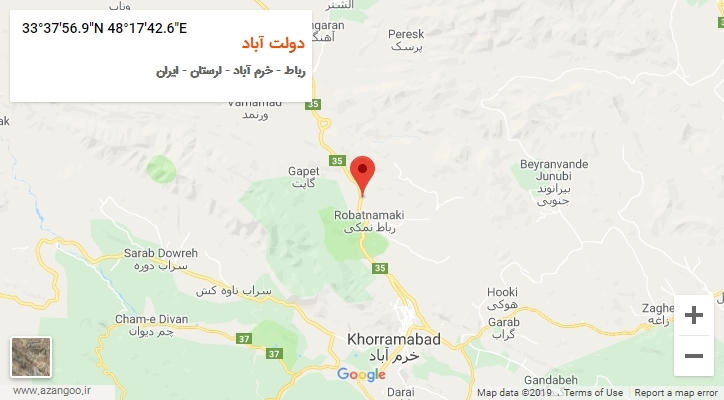 روستای دولت آباد بر روی نقشه