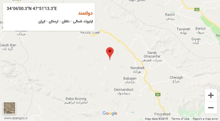 روستای دولتمند بر روی نقشه