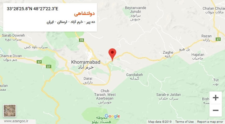 روستای دولتشاهی بر روی نقشه
