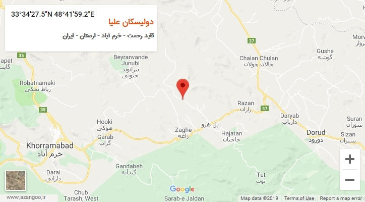 روستای دولیسکان علیا بر روی نقشه
