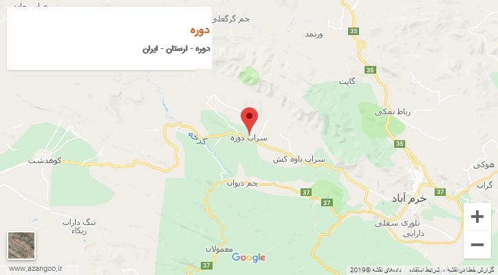 دهستان دوره بر روی نقشه
