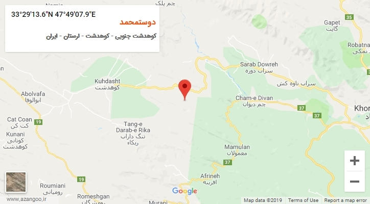 روستای دوستمحمد بر روی نقشه