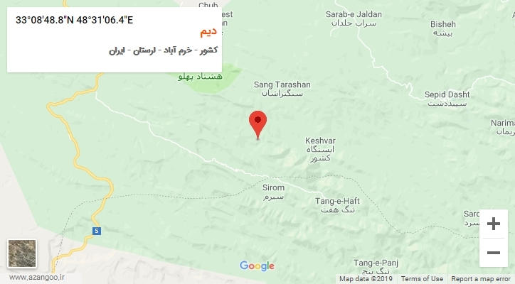 روستای دیم بر روی نقشه