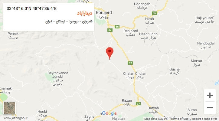 روستای دینارآباد بر روی نقشه