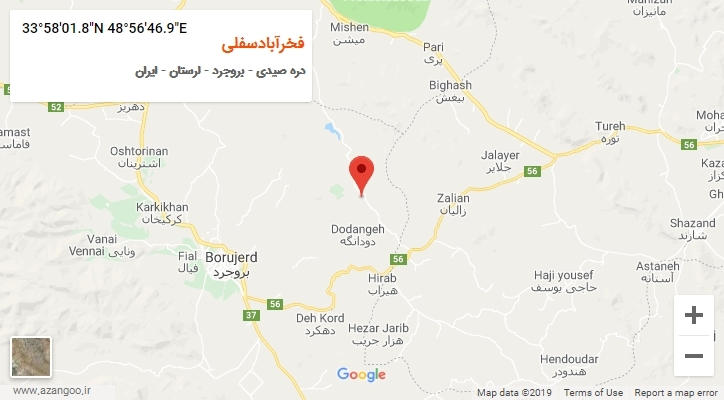 روستای فخرآبادسفلی بر روی نقشه
