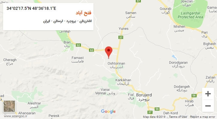 روستای فتح آباد بر روی نقشه