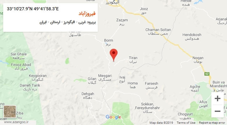 روستای فیروزآباد بر روی نقشه