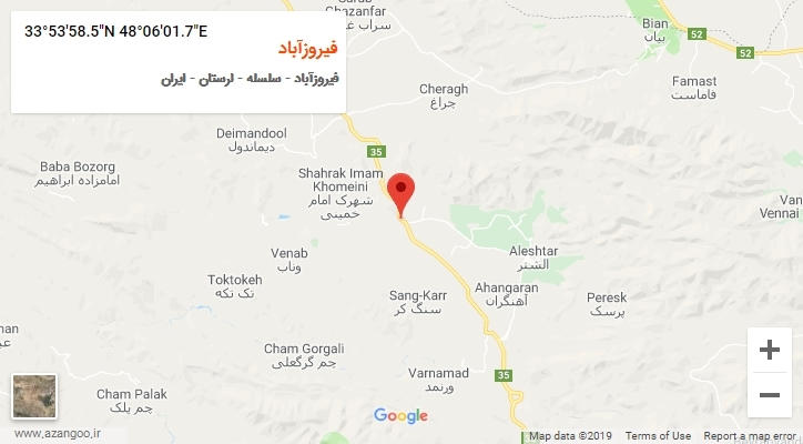 روستای فیروزآباد بر روی نقشه