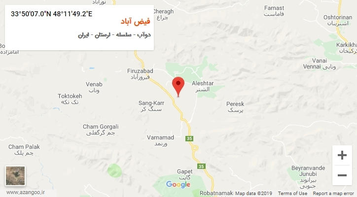 روستای فیض آباد بر روی نقشه