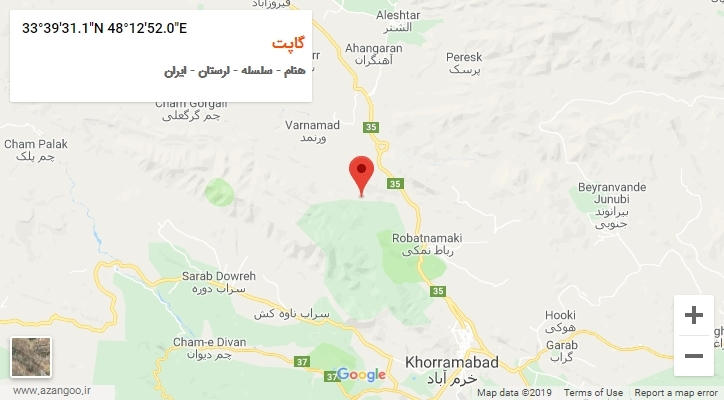 روستای گاپت بر روی نقشه
