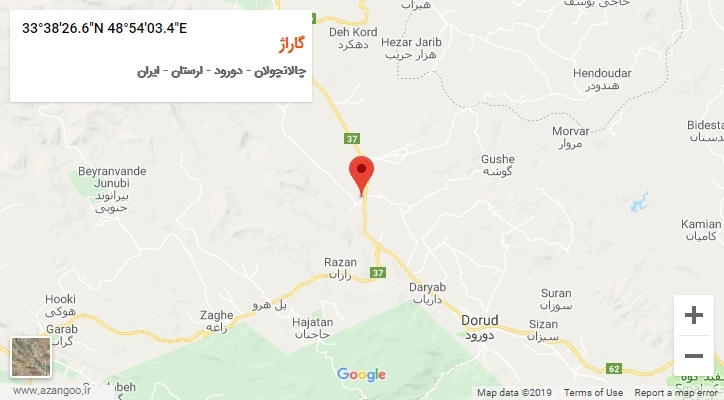 روستای گاراژ بر روی نقشه