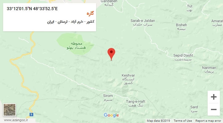 روستای گاره بر روی نقشه