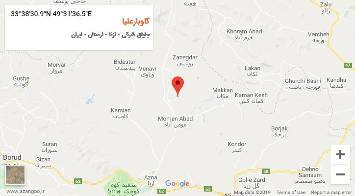 روستای گاوبارعلیا بر روی نقشه