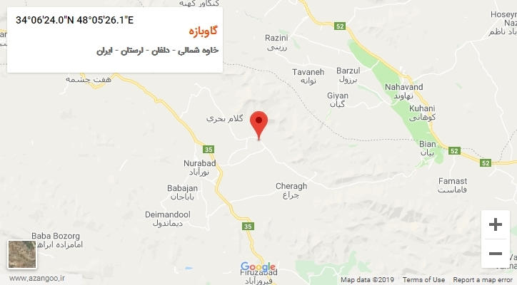روستای گاوبازه بر روی نقشه