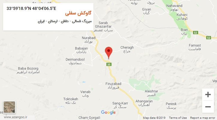 روستای گاوکش سفلی بر روی نقشه