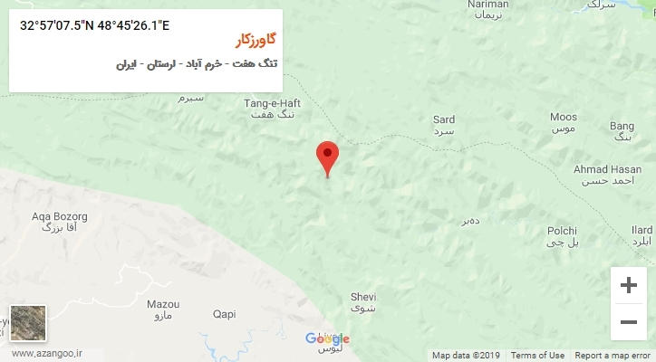 روستای گاورزکار بر روی نقشه