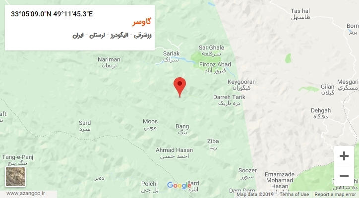 روستای گاوسر بر روی نقشه