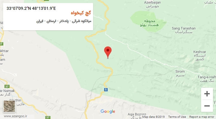 روستای گچ کیخواه بر روی نقشه