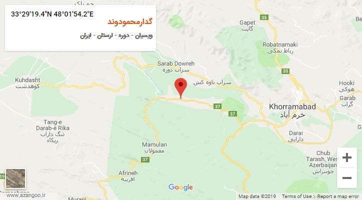 روستای گدارمحمودوند بر روی نقشه