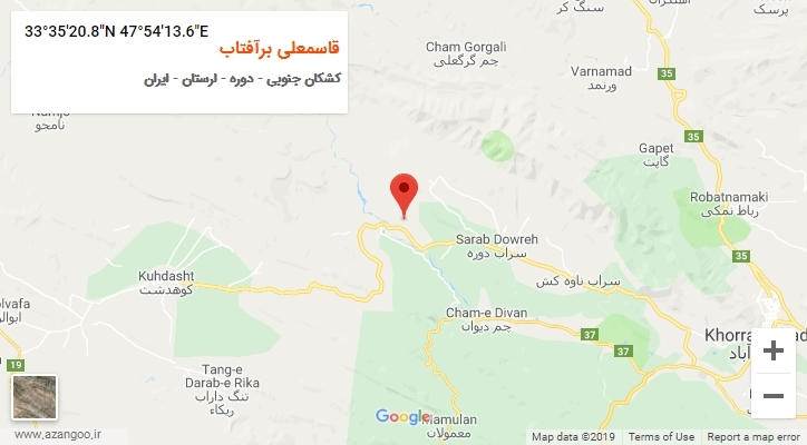 روستای قاسمعلی برآفتاب بر روی نقشه