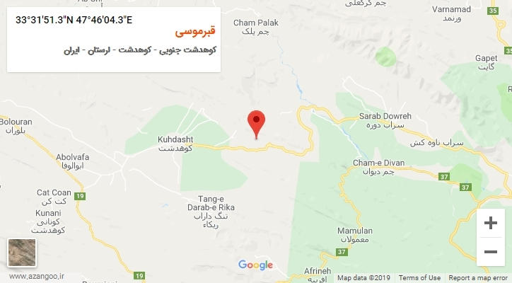 روستای قبرموسی بر روی نقشه