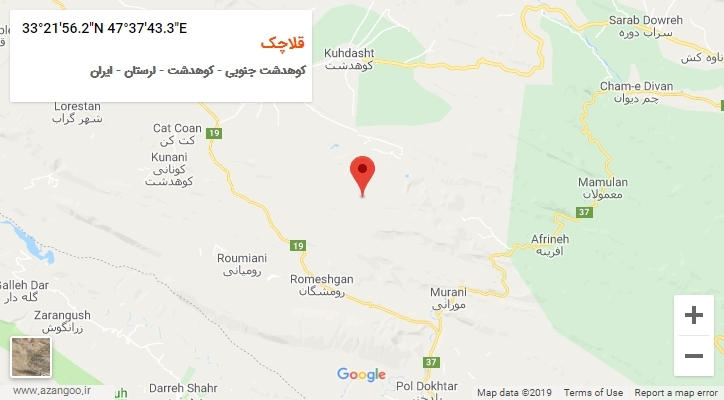روستای قلاچک بر روی نقشه