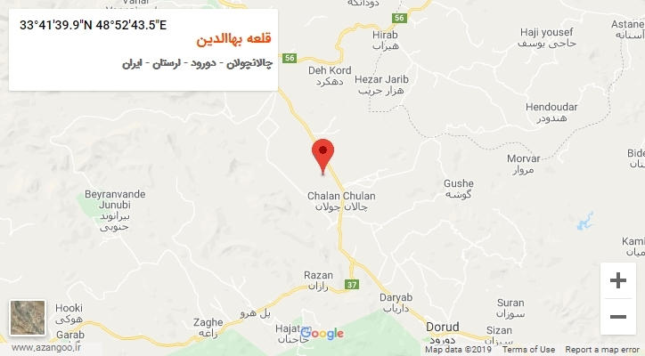روستای قلعه بهاالدین بر روی نقشه