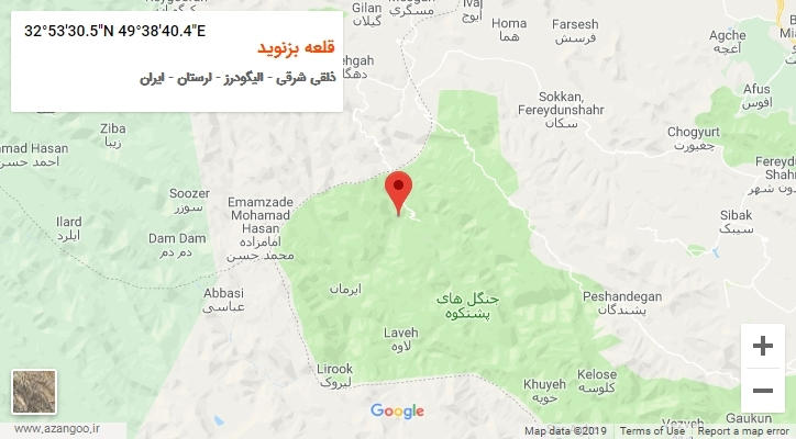 روستای قلعه بزنوید بر روی نقشه