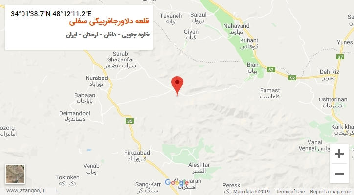 روستای قلعه دلاورجافربیگی سفلی بر روی نقشه