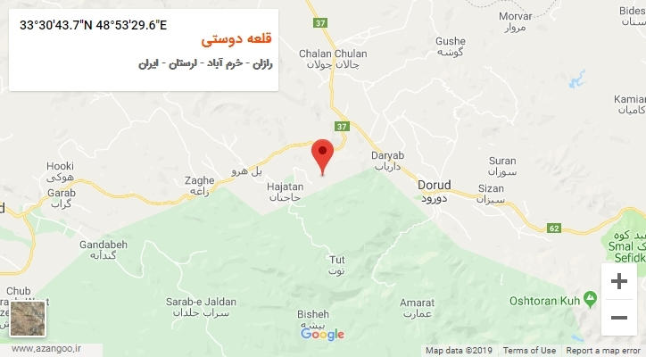 روستای قلعه دوستی بر روی نقشه