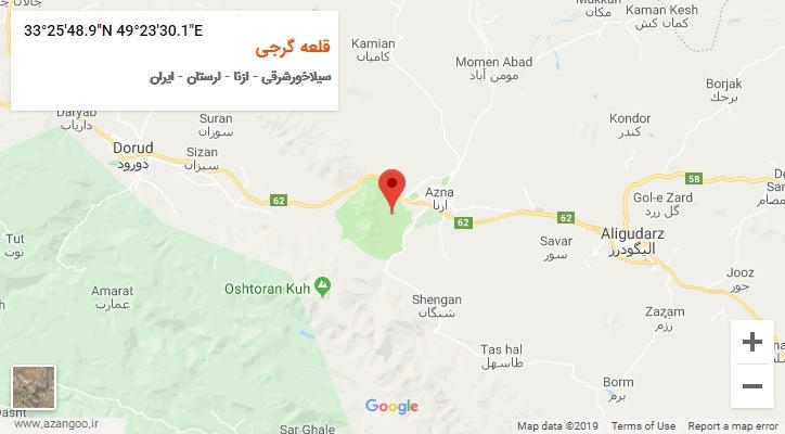 روستای قلعه گرجی بر روی نقشه