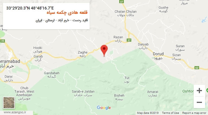 روستای قلعه هادی چکمه سیاه بر روی نقشه