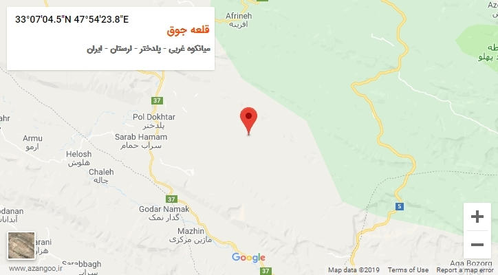 روستای قلعه جوق بر روی نقشه