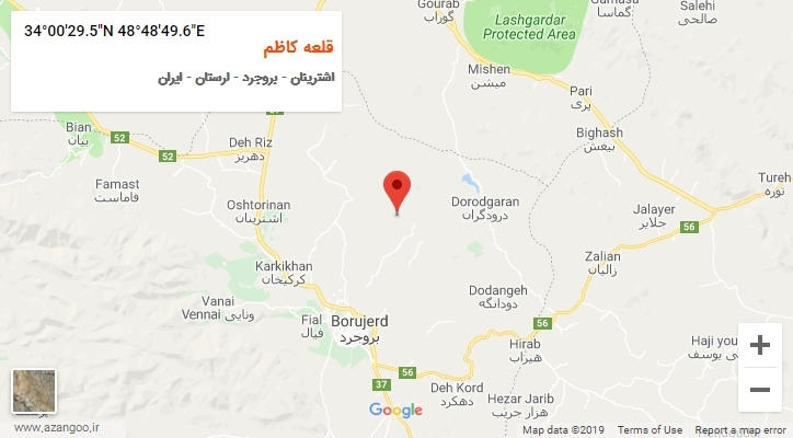 روستای قلعه کاظم بر روی نقشه