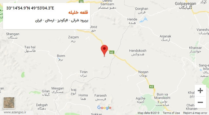 روستای قلعه خلیله بر روی نقشه