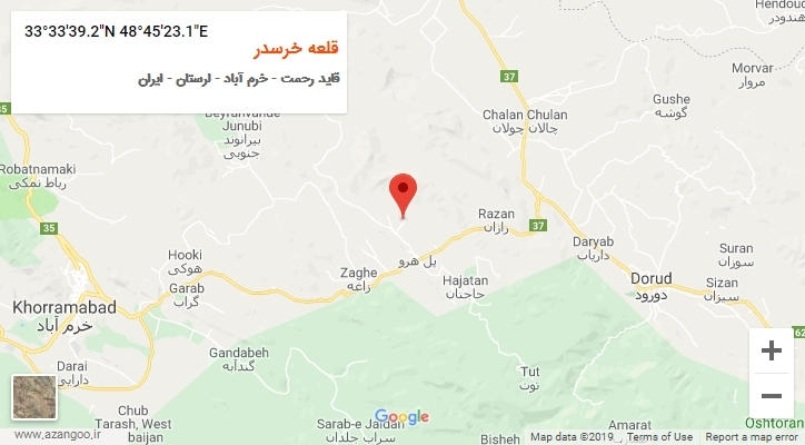 روستای قلعه خرسدر بر روی نقشه