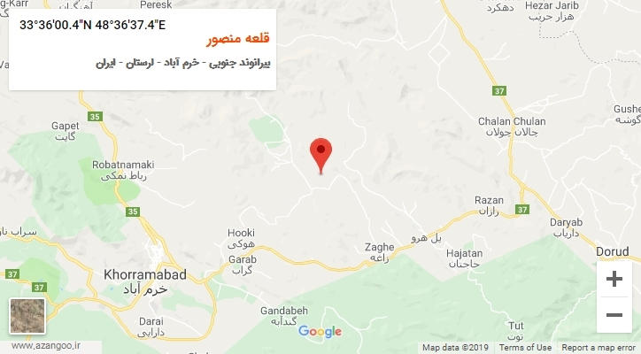 روستای قلعه منصور بر روی نقشه