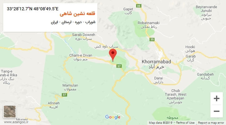 روستای قلعه نشین شاهی بر روی نقشه
