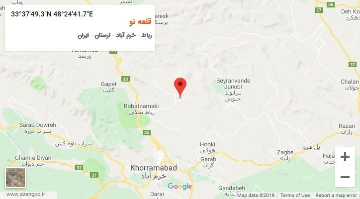 روستای قلعه نو بر روی نقشه