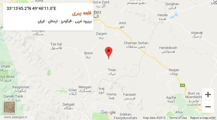 روستای قلعه پیری بر روی نقشه