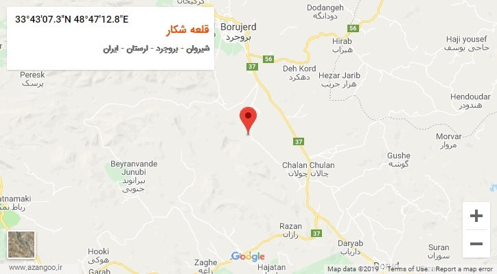 روستای قلعه شکار بر روی نقشه