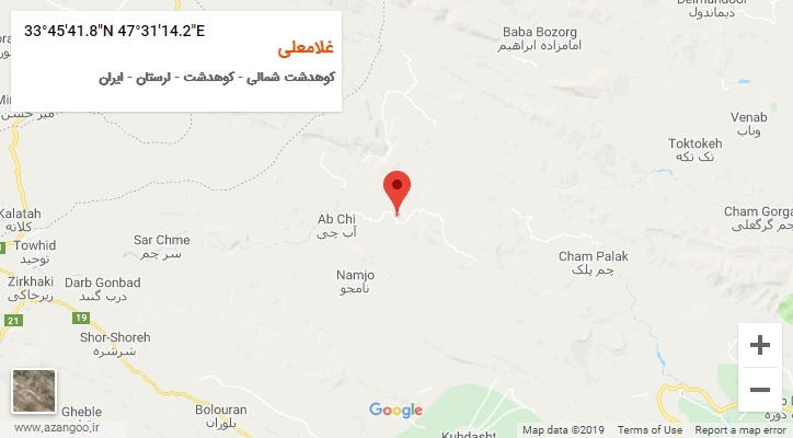 روستای غلامعلی بر روی نقشه