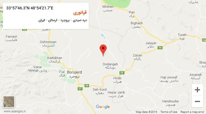 روستای قپانوری بر روی نقشه