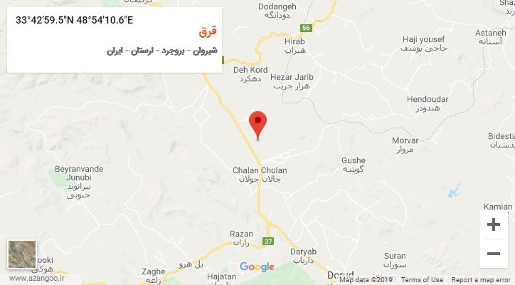 روستای قرق بر روی نقشه
