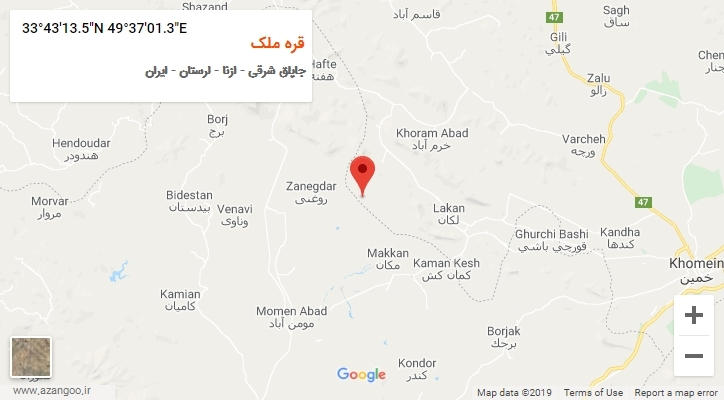 روستای قره ملک بر روی نقشه