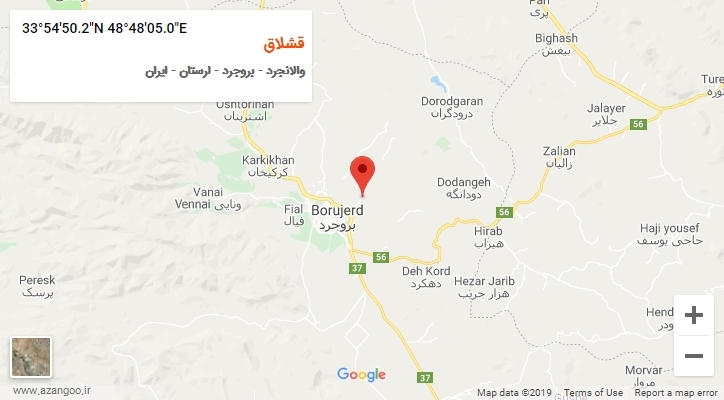 روستای قشلاق بر روی نقشه